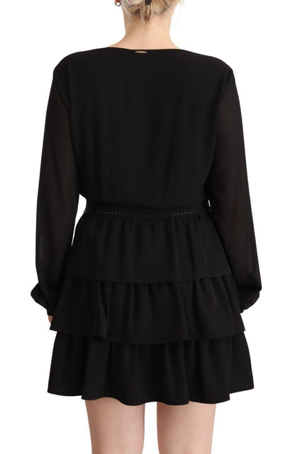 Liu Jo Elegant Black A-Line Mini Dress with Long Sleeves - PER.FASHION