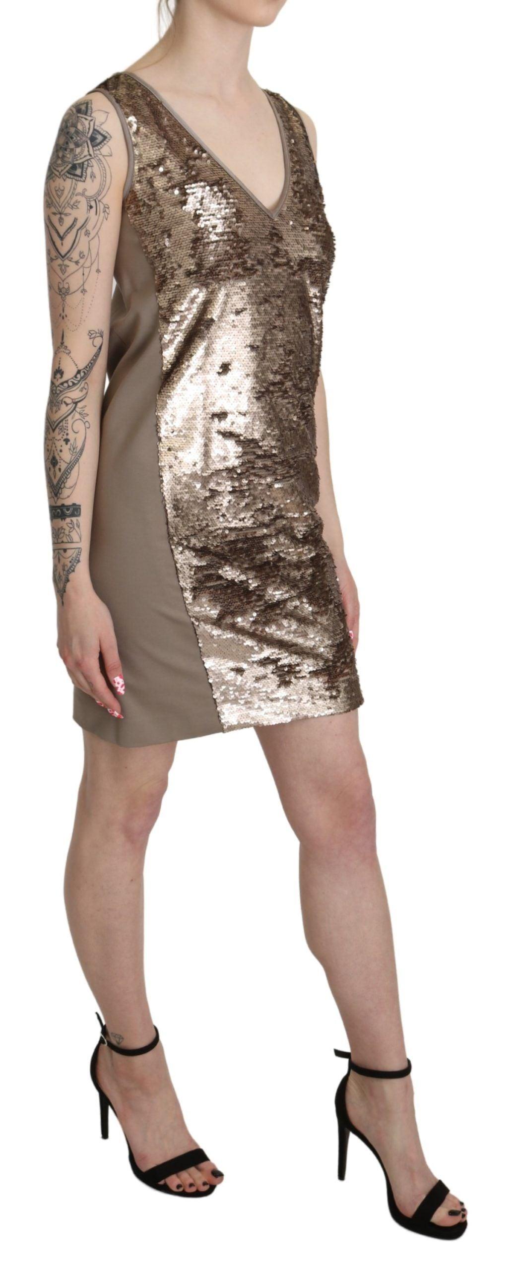 Liu Jo Glamorous V-Neck Sleeveless Sequin Mini Dress - PER.FASHION