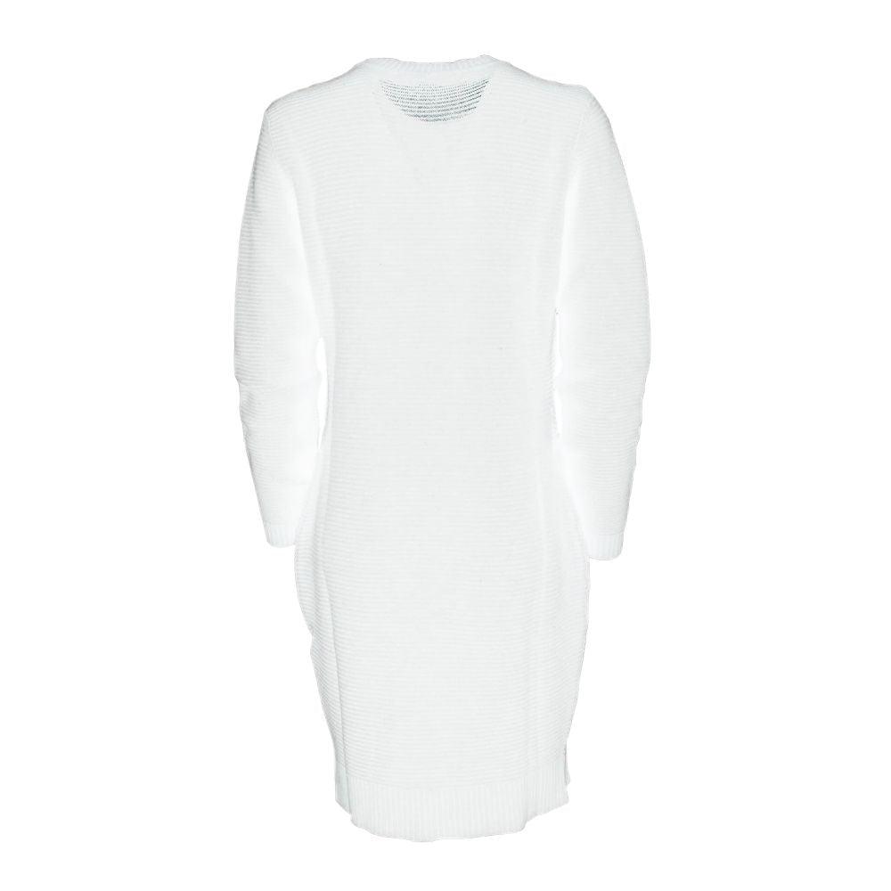 Love Moschino Chic Heart Pattern Knit Dress in White - PER.FASHION
