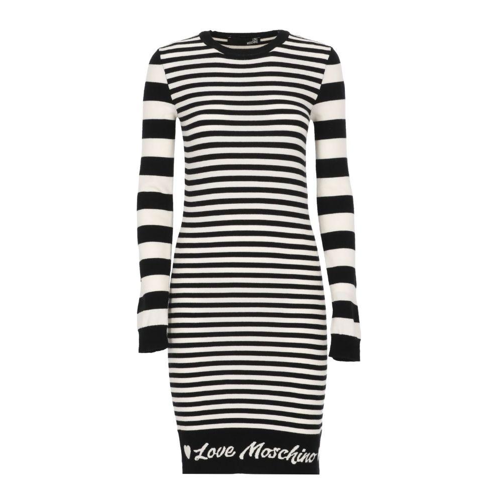 Love Moschino Elegant Striped Knit Dress with Long Sleeves - PER.FASHION