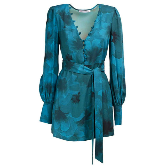 Mar De Margaritas Blue Viscose Dress - PER.FASHION