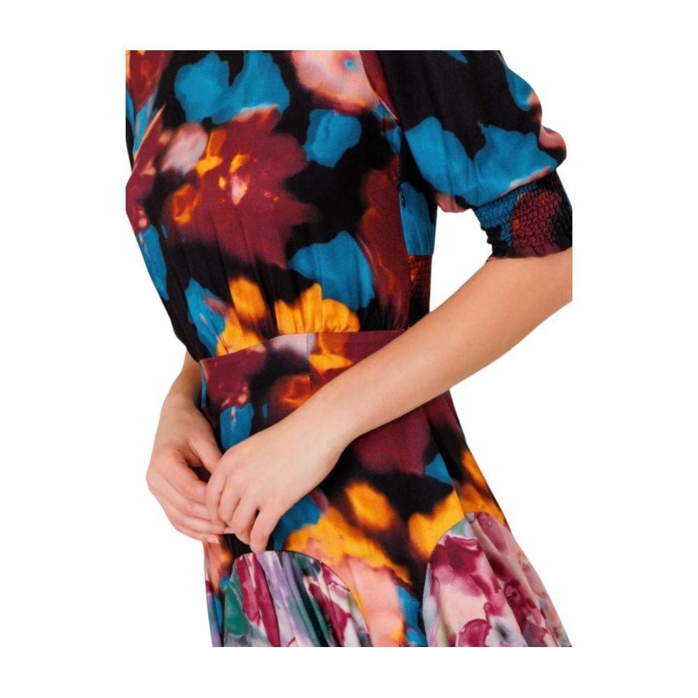 Mar De Margaritas Multicolor Viscose Dress - PER.FASHION