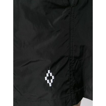 Marcelo Burlon Sleek Embroidered Black Boxer Swimwear - PER.FASHION