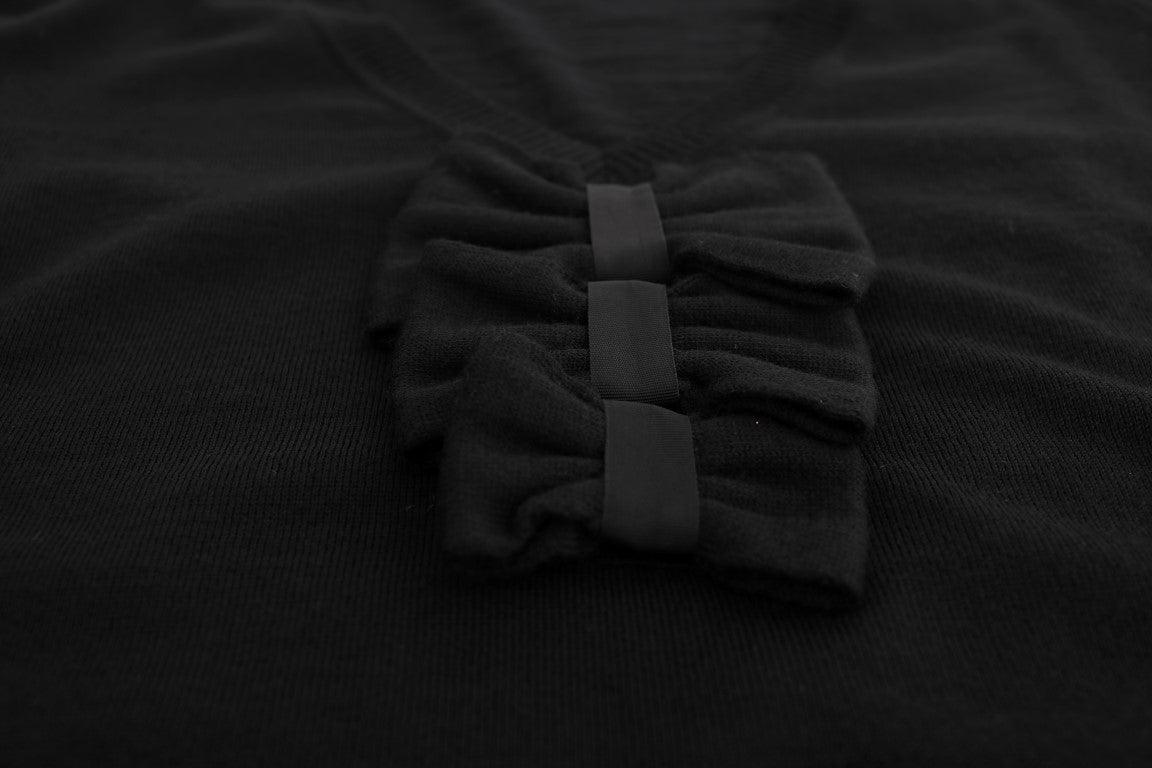 MARGHI LO' Elegant Black Wool Shift Dress - PER.FASHION