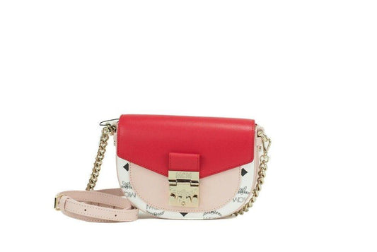 MCM Patricia Mini Firefly Red Visetos Leather Crossbody Belt Handbag Bag Purse - PER.FASHION