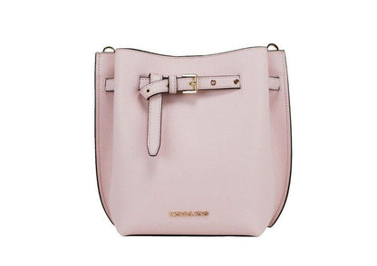 Michael Kors Emilia Small Powder Blush Pebble Leather Bucket Messenger Handbag - PER.FASHION