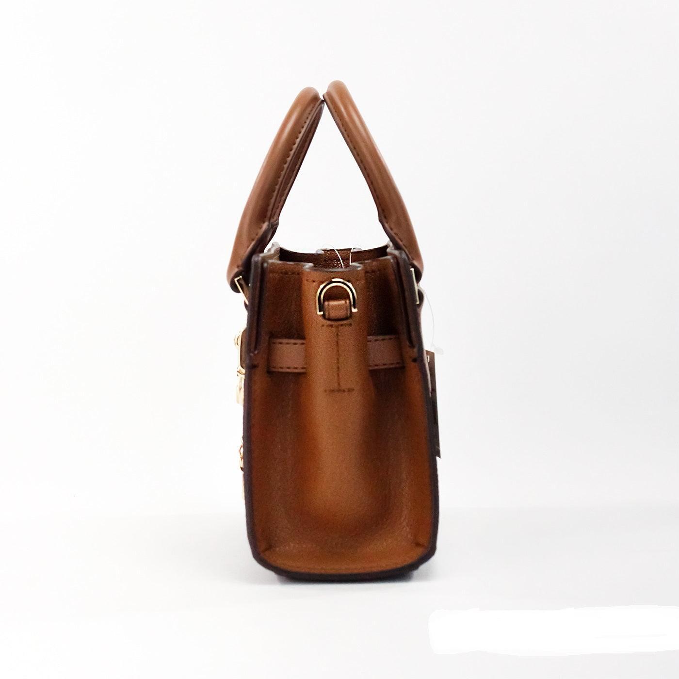 Michael Kors Hamilton XS Small Brown PVC Leather Satchel Crossbody Bag Purse - PER.FASHION