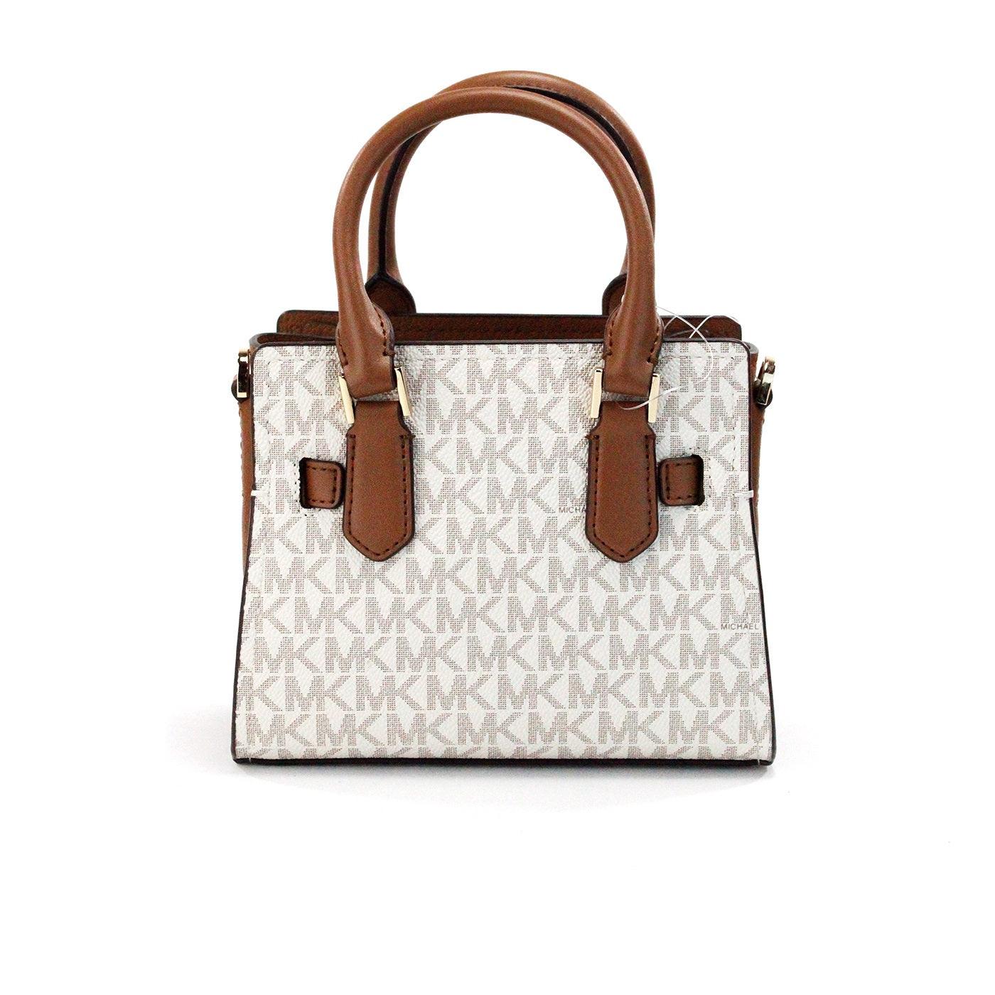 Michael Kors Hamilton XS Small Vanilla PVC Leather Satchel Crossbody Bag Purse - PER.FASHION