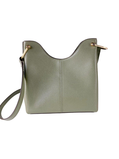 Michael Kors Joan Large Perforated Suede Leather Slouchy Messenger Handbag (Army Green) - PER.FASHION