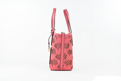 Michael Kors Kimber Small Tea Rose Leather 2-in-1 Zip Tote Messenger Bag Purse - PER.FASHION