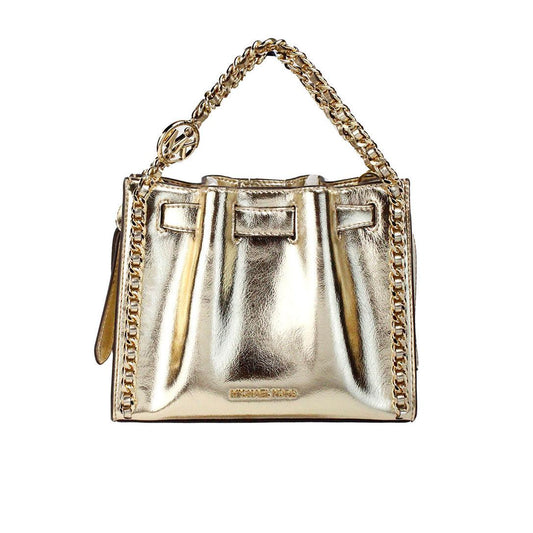 Michael Kors Mina Small Belted Gold Vegan Leather Chain Inlay Crossbody Bag - PER.FASHION