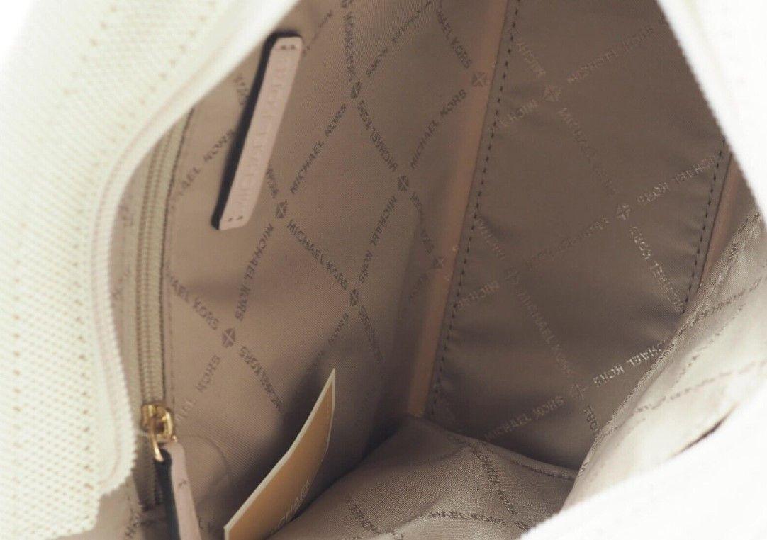 Michael Kors Mirella Small Powder Blush Canvas Shopper Crossbody Handbag Purse - PER.FASHION