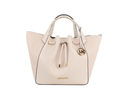 Michael Kors Phoebe Large Powder Blush PVC Leather Drawstring Grab Bag Handbag - PER.FASHION