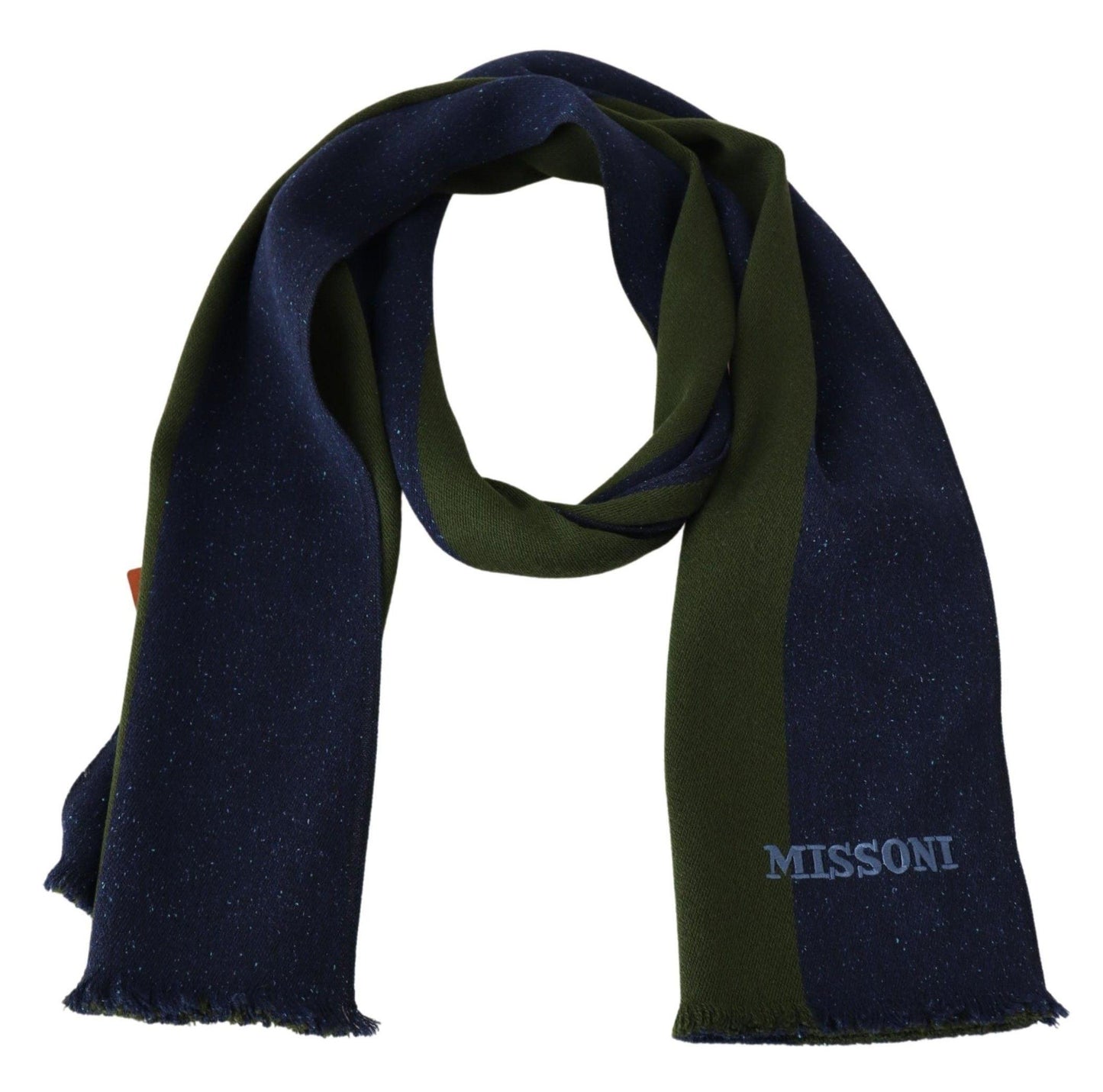 Missoni Authentic Wool Scarf with Stripes and Logo Embroidery - PER.FASHION