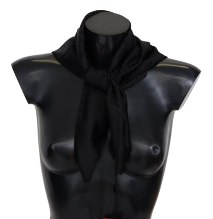 Missoni Elegant Black Wool Scarf with Embroidered Logo - PER.FASHION