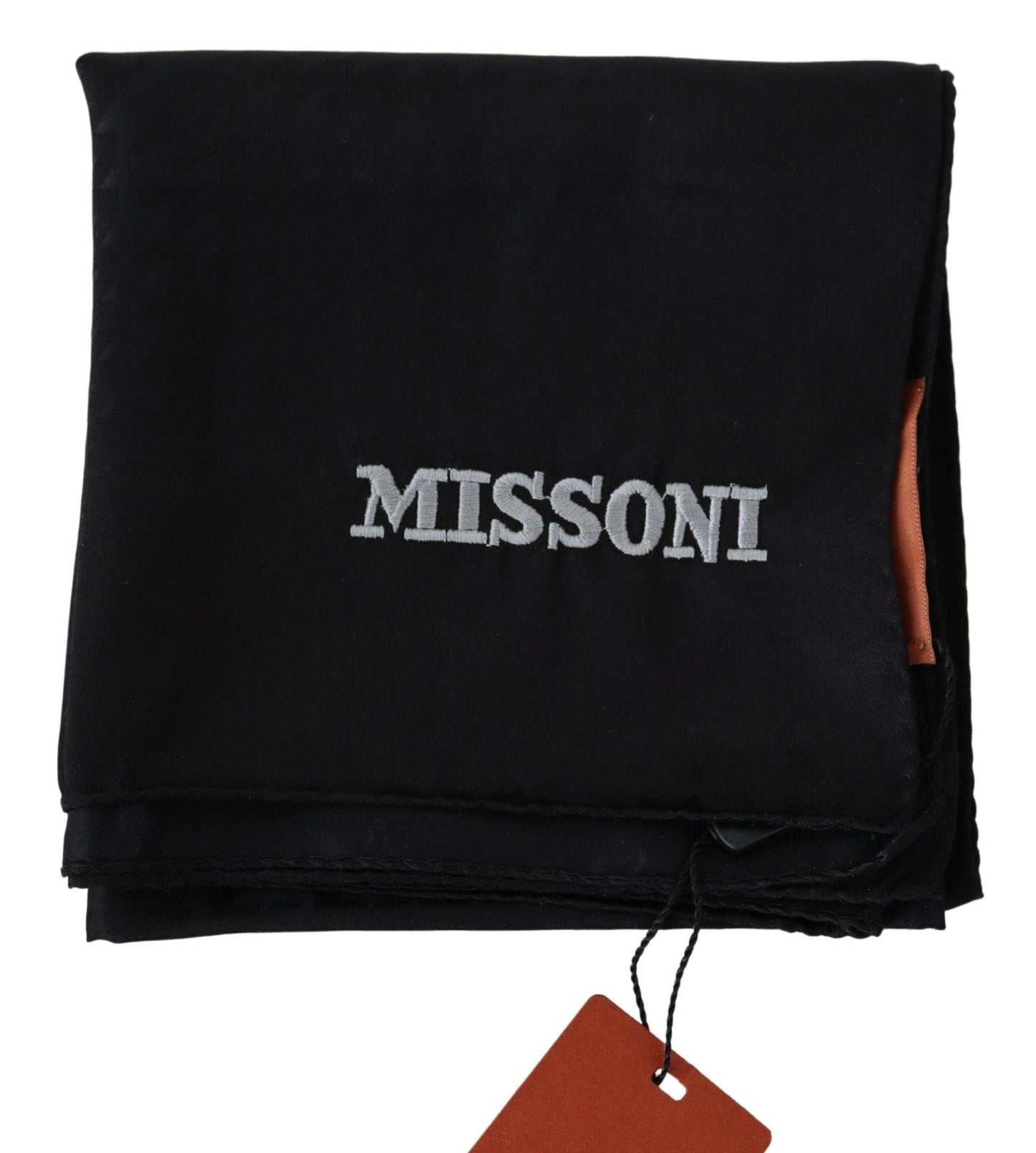 Missoni Elegant Black Wool Scarf with Logo Embroidery - PER.FASHION