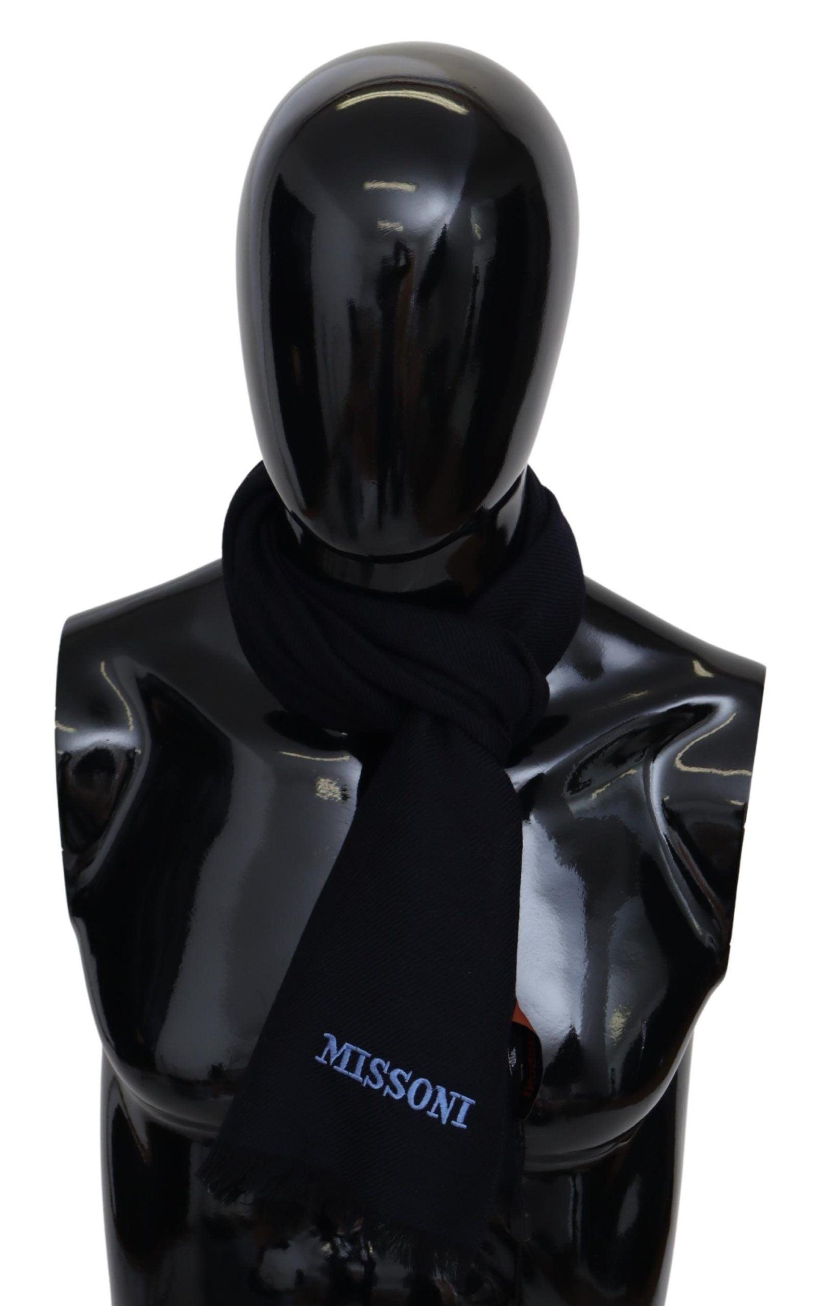 Missoni Elegant Black Wool Unisex Scarf - PER.FASHION