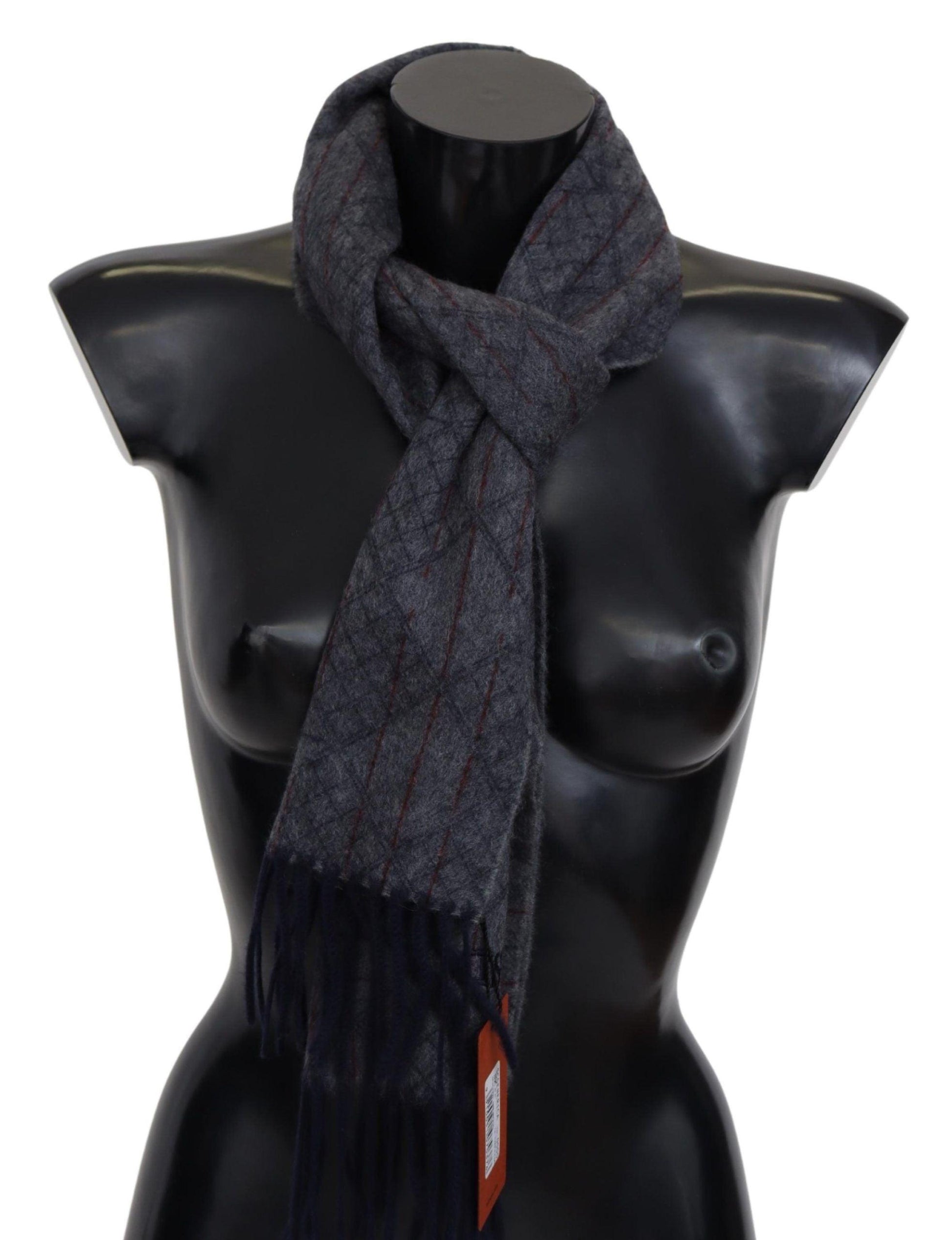 Missoni Elegant Cashmere Patterned Scarf with Logo Embroidery - PER.FASHION