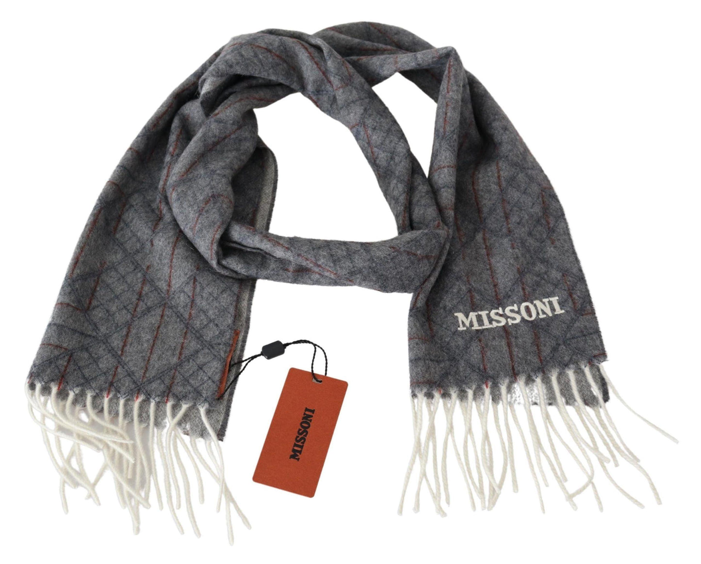 Missoni Elegant Unisex Cashmere Scarf with Signature Pattern - PER.FASHION