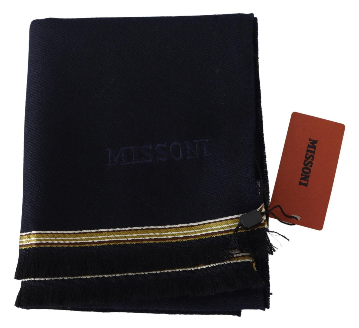 Missoni Elegant Unisex Wool Scarf with Embroidered Logo - PER.FASHION