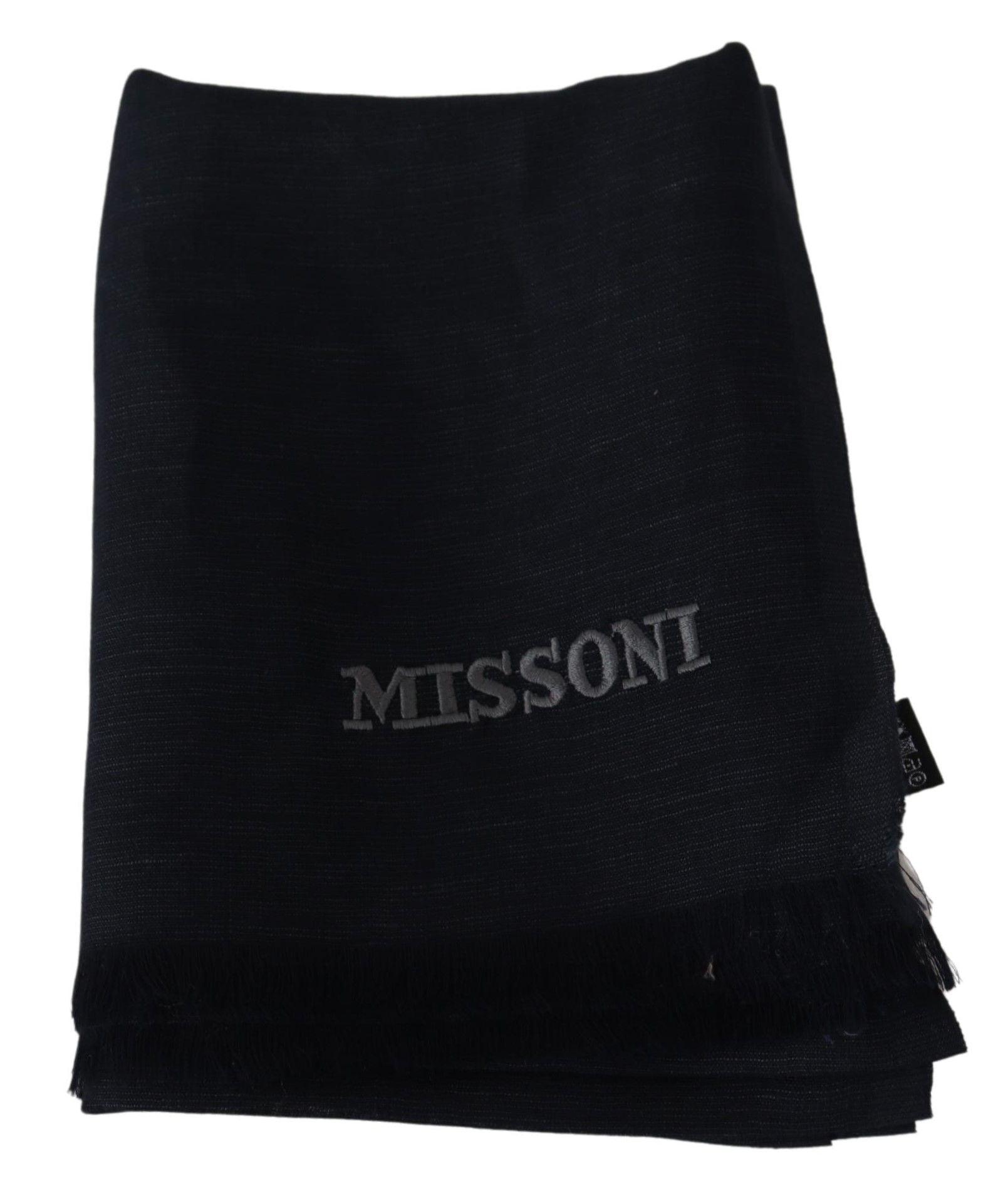 Missoni Elegant Unisex Wool Scarf with Fringes and Logo - PER.FASHION