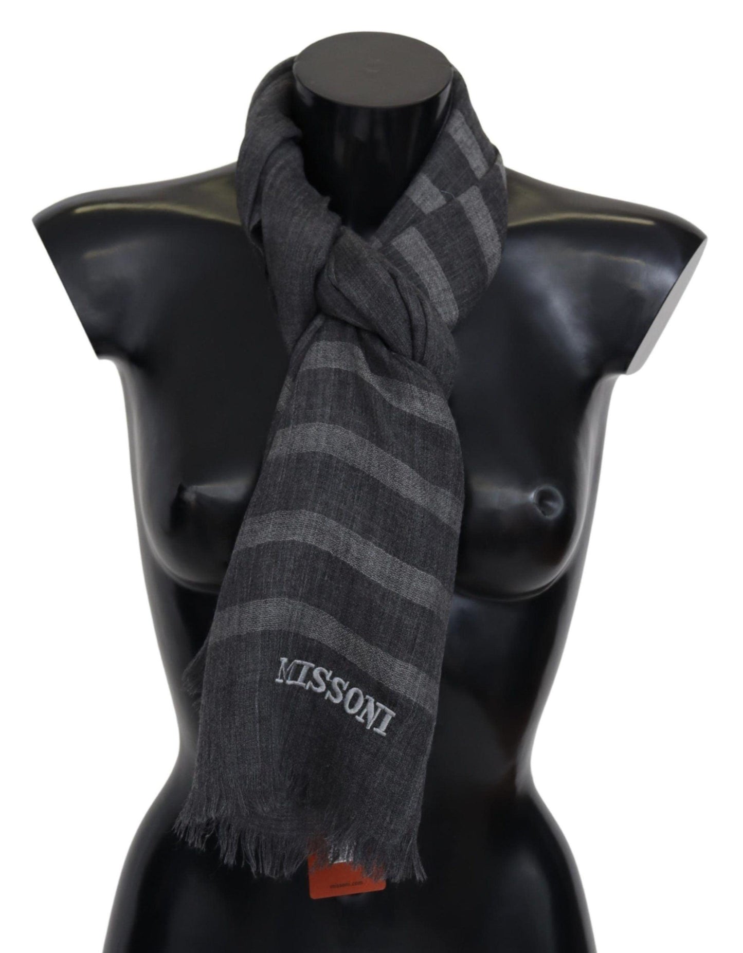 Missoni Elegant Unisex Wool Scarf with Logo Embroidery - PER.FASHION