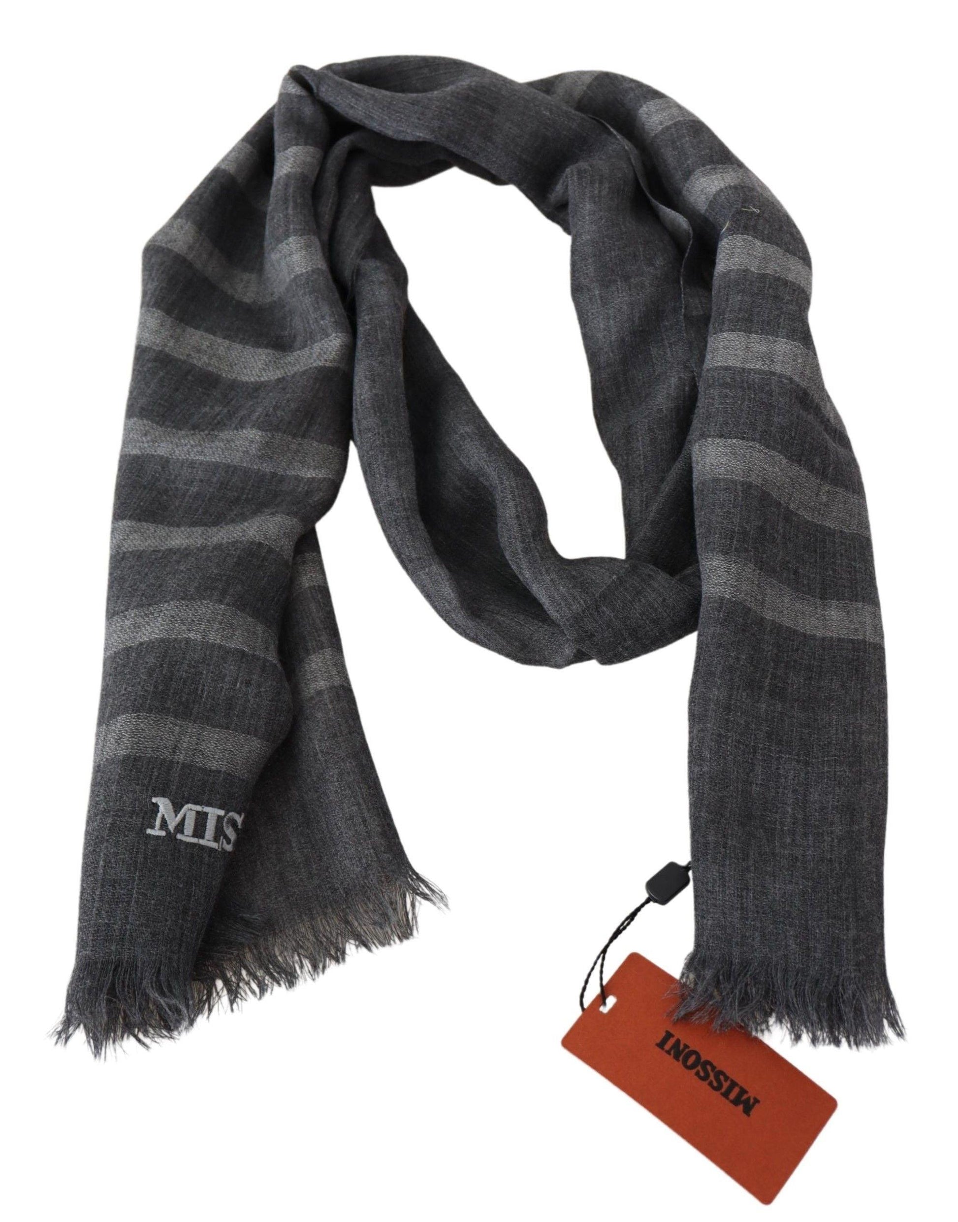 Missoni Elegant Unisex Wool Scarf with Logo Embroidery - PER.FASHION