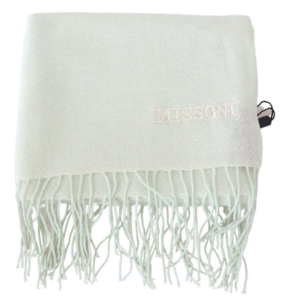 Missoni Elegant White Cashmere Scarf - PER.FASHION