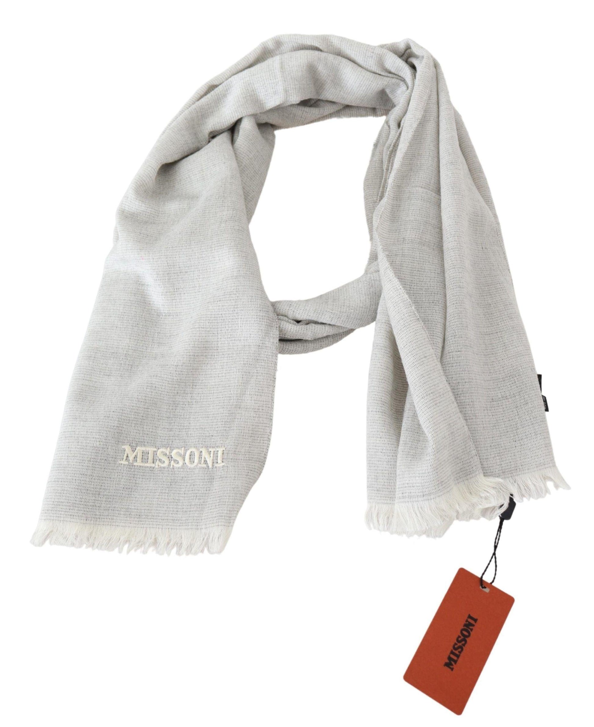 Missoni Elegant Wool Scarf with Signature Embroidery - PER.FASHION