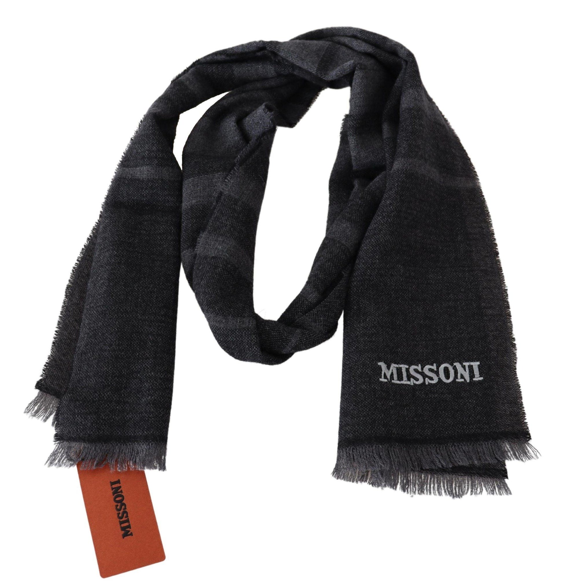 Missoni Elegant Wool Scarf with Signature Stripes - PER.FASHION
