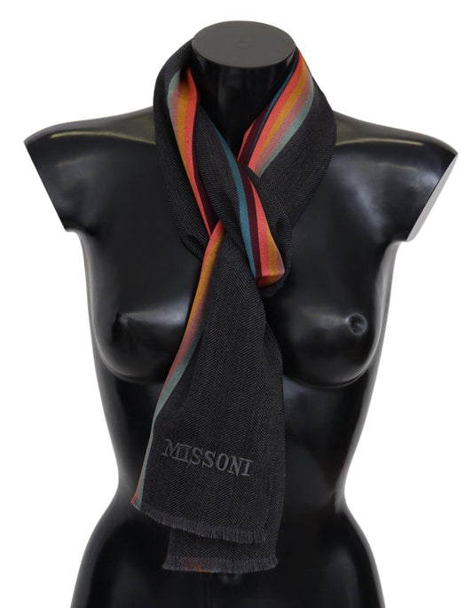 Missoni Elegant Wool-Silk Blend Striped Scarf - PER.FASHION