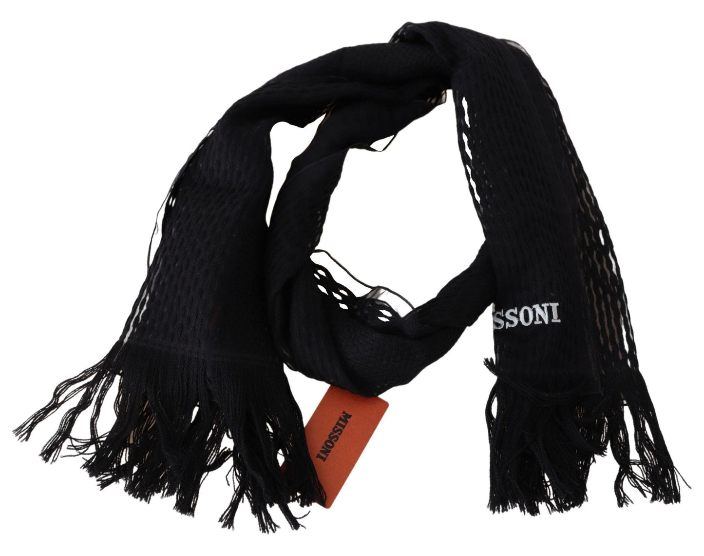 Missoni Elegant Wool Silk Unisex Black Scarf - PER.FASHION