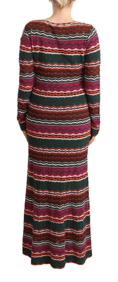 Missoni Multicolor Striped Long Sleeve Sheath Dress - PER.FASHION