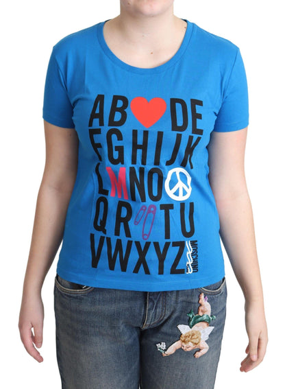 Moschino Chic Alphabet Cotton Tee in Blue - PER.FASHION