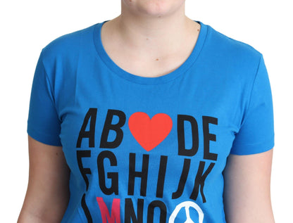 Moschino Chic Alphabet Cotton Tee in Blue - PER.FASHION