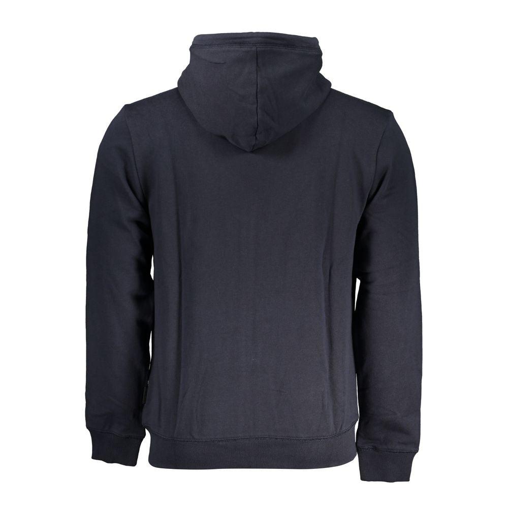 Napapijri Blue Cotton Hooded Sweater with Logo - PER.FASHION