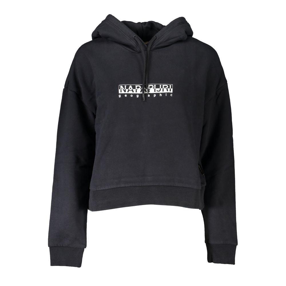 Napapijri Chic Black Fleece Hooded Sweatshirt - PER.FASHION