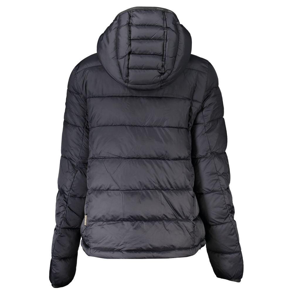 Napapijri Chic Black Hooded Casual Jacket - PER.FASHION