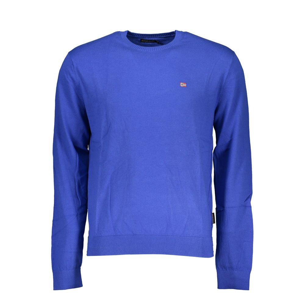 Napapijri Chic Blue Crew Neck Embroidered Sweater - PER.FASHION