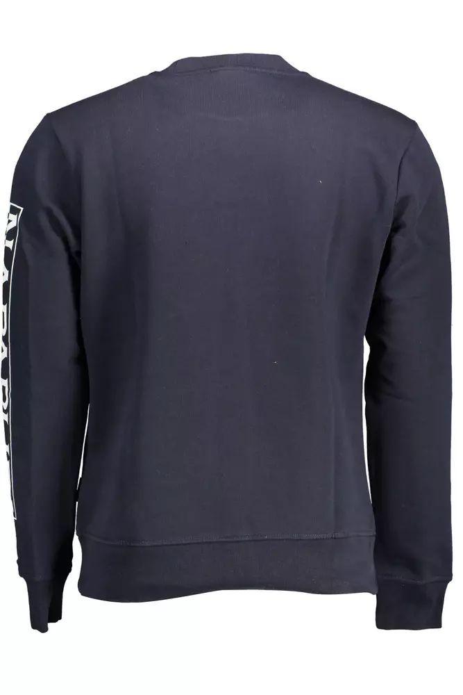 Napapijri Chic Blue Round Neck Sweatshirt with Logo - PER.FASHION