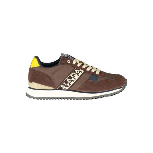 Napapijri Chic Brown Lace-up Sneakers with Contrast Detail - PER.FASHION