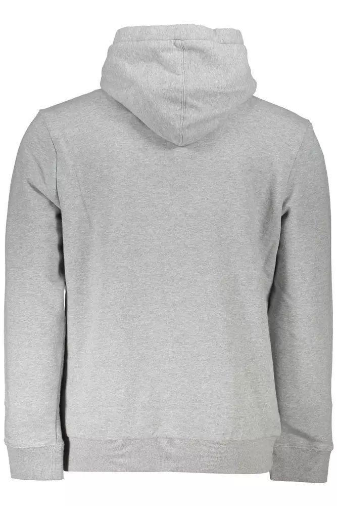 Napapijri Chic Gray Half-Zip Hooded Sweatshirt - PER.FASHION