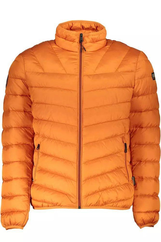 Napapijri Chic Orange Polyamide Jacket with Pockets - PER.FASHION