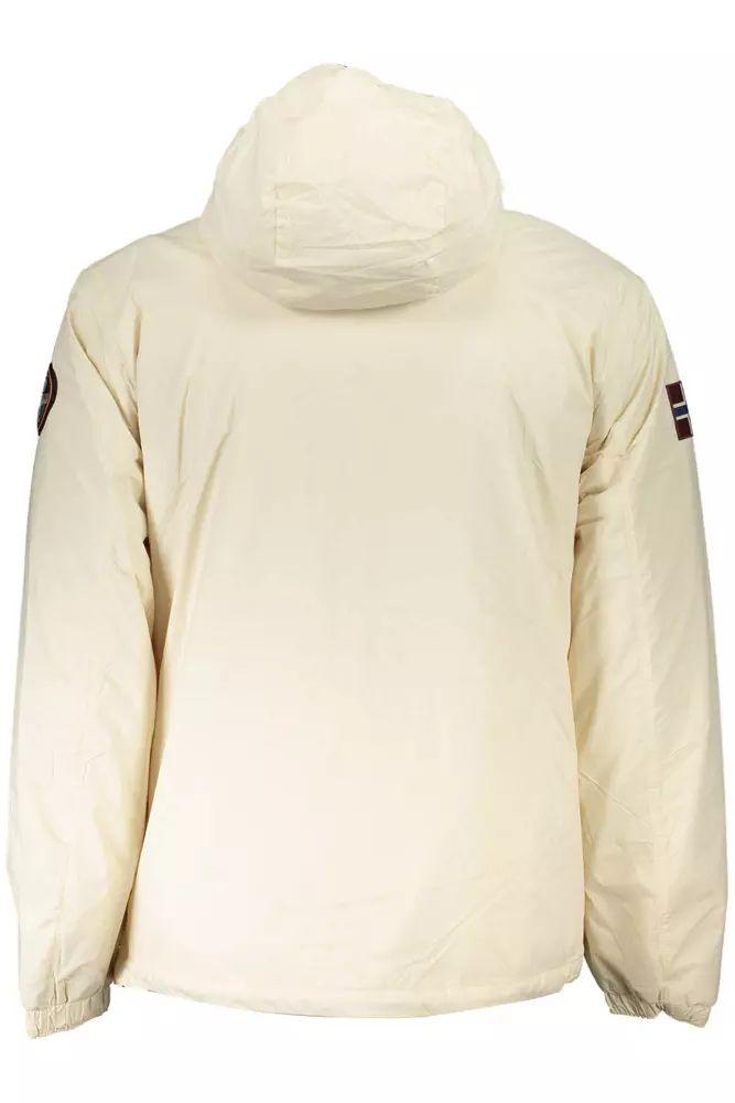 Napapijri Chic White Polyamide Hooded Jacket - PER.FASHION