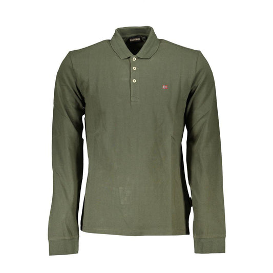 Napapijri Classic Emerald Cotton Polo Shirt - Long Sleeved - PER.FASHION