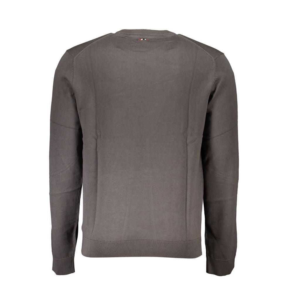 Napapijri Classic Gray Crew Neck Cotton Sweater - PER.FASHION