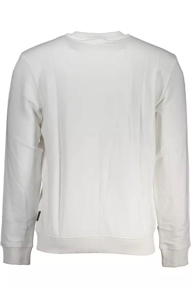 Napapijri Crisp White Embroidered Crew Neck Sweatshirt - PER.FASHION