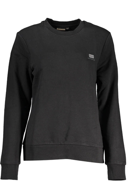 Napapijri Elegant Black Cotton Crew Neck Sweater - PER.FASHION