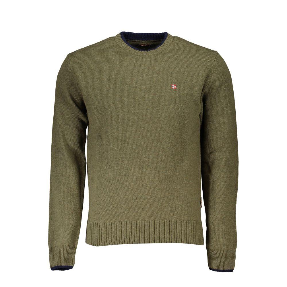 Napapijri Elegant Crew Neck Green Sweater - PER.FASHION