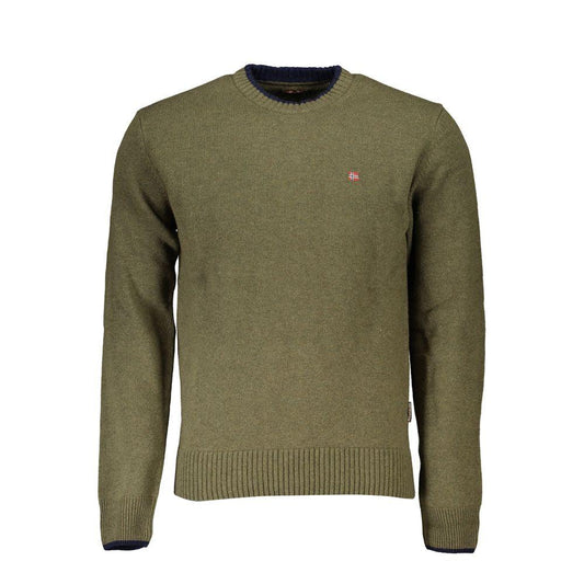 Napapijri Elegant Crew Neck Green Sweater - PER.FASHION